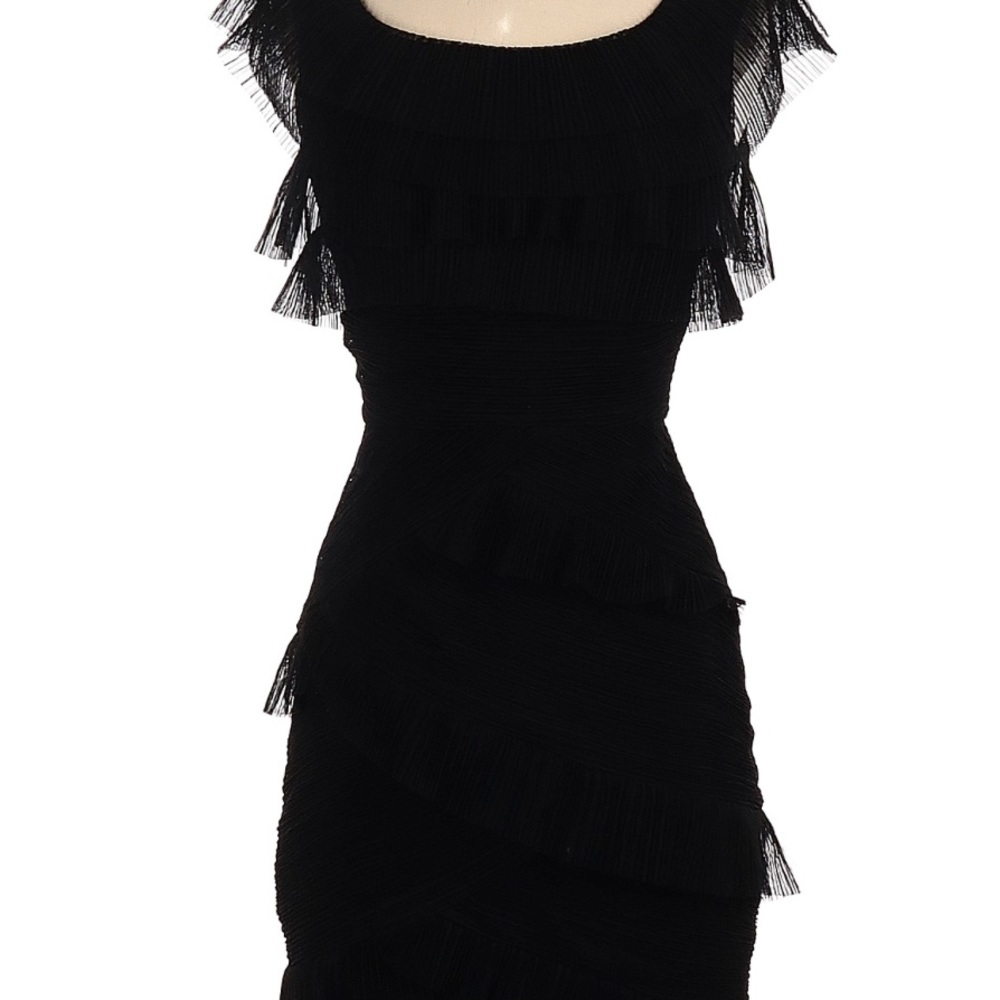 BCBGMaxAzria Black Bodycon Ruffle Dress